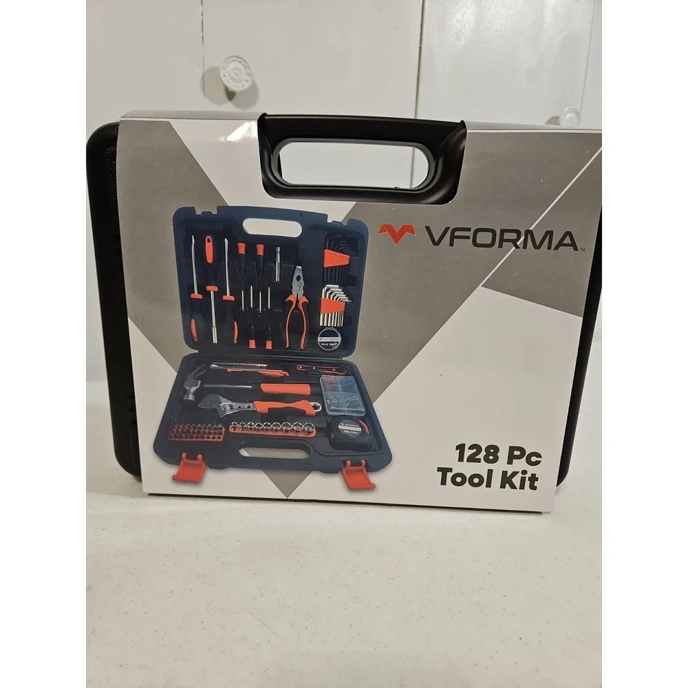 VForma 128 Pc Tool Kit Hard Storage Case Sockets Screwdrivers Pliers Ect. New